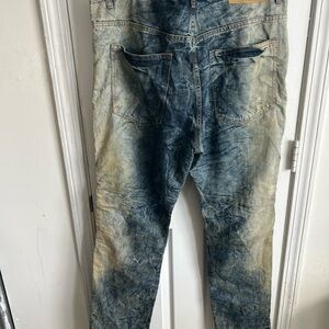 Relaxed Fit Men's Distressed Blue Jeans